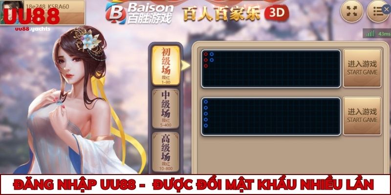 Đăng nhập uu88 - Được đổi mật khẩu nhiều lần trong ngày
