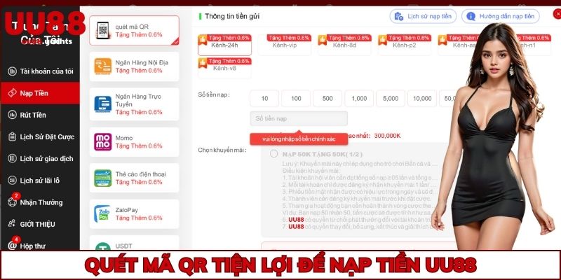 Quét mã QR tiện lợi để nạp tiền uu88 nhanh chóng nhất