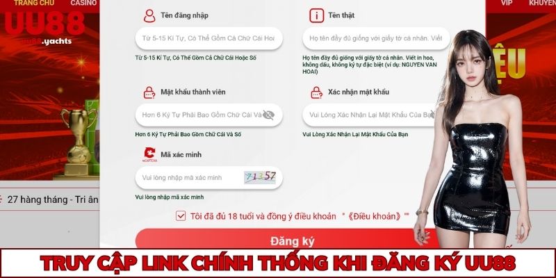 Truy cập link chính thống khi đăng ký uu88
